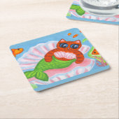 Mermaid Cat Coasters スクエアペーパーコースター (アングル)
