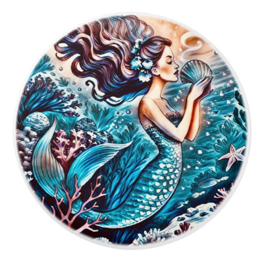Mermaid ceramic drawer knobs セラミックノブ (正面)