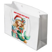 Mermaid Christmas Large Gift Bag – Personalized ラージペーパーバッグ (裏面アングル)