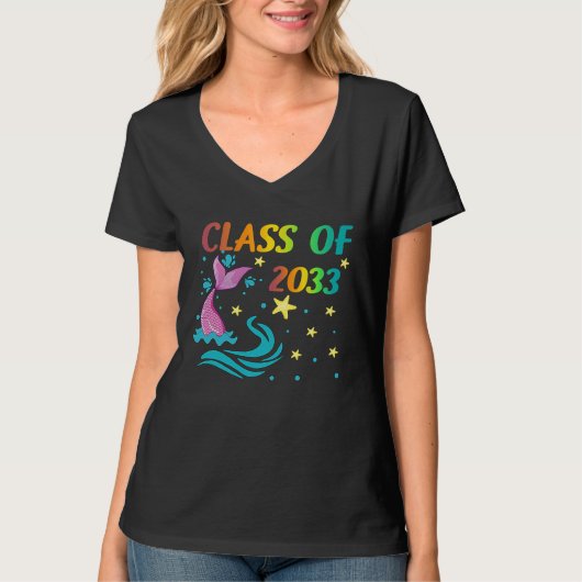Mermaid Class Of 2033 Grow With Me First Day Of Ki Tシャツ (正面)