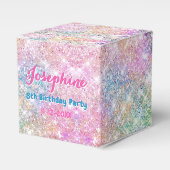 Mermaid colorful iridescent birthday custom フェイバーボックス (正面サイド)