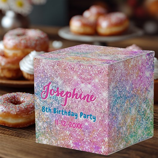 Mermaid colorful iridescent birthday custom フェイバーボックス