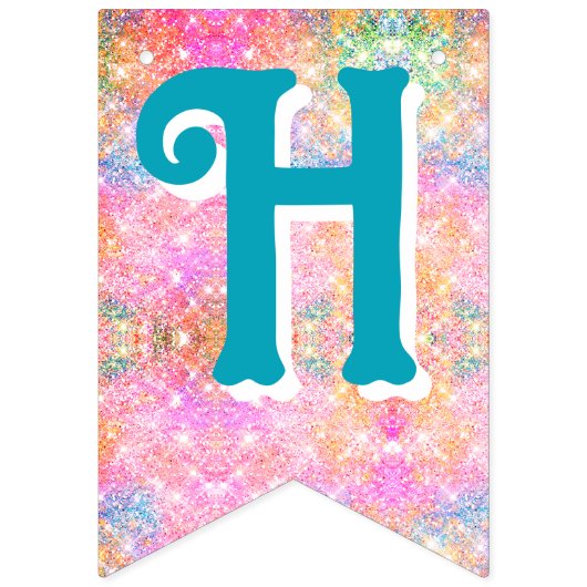 Mermaid colorful whimsical birthday custom バンティングフラッグ (第2の旗)