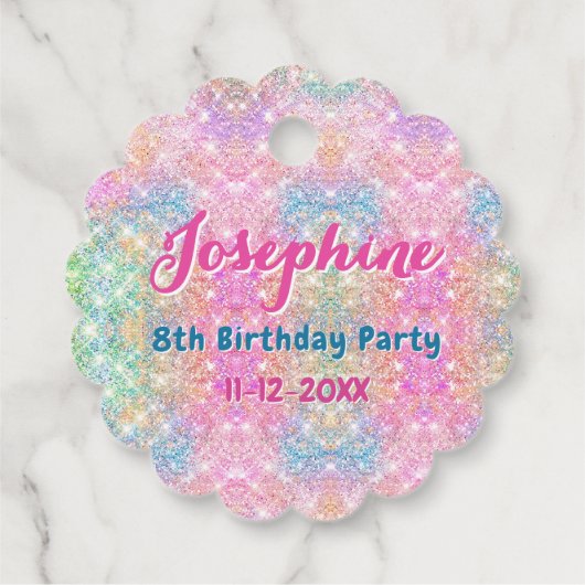Mermaid colorful whimsical birthday custom フェイバータグ (裏面)