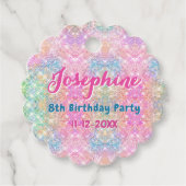 Mermaid colorful whimsical birthday custom フェイバータグ (正面)