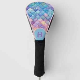 Mermaid Colors with Monogram Custom Design ゴルフヘッドカバー