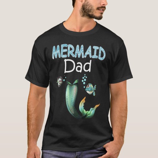 Mermaid Dad Cool Family Matching Set Tシャツ (正面)
