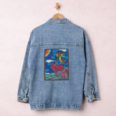 Mermaid Denim Jacket Stained Glass Style Artwork デニムジャケット (ハンガー)