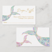 Mermaid Diaper Raffle Ticket Enclosure Card エンクロージャーカード (正面/裏面)