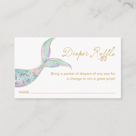 Mermaid Diaper Raffle Ticket Enclosure Card エンクロージャーカード (正面)
