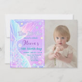 Mermaid Dive Into Five 5誕生日写真 招待状 (正面)