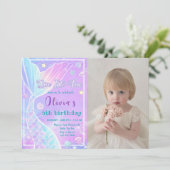 Mermaid Dive Into Five 5誕生日写真 招待状 (スタンド正面)