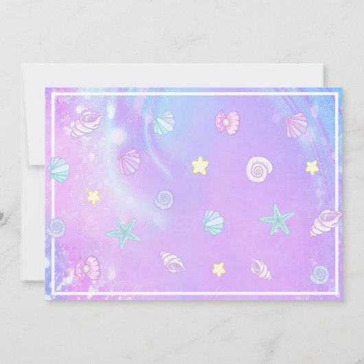 Mermaid Dive Into Five 5誕生日写真 招待状 (裏面)