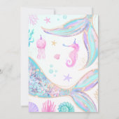 Mermaid Dive Into Five 5th Birthday Invitation 招待状 (裏面)