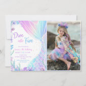 Mermaid Dive Into Five 5th Birthday Party Photo 招待状 (正面)