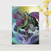 Mermaid&Dolphin~グリーティングカード カード (黄色い花)