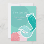 Mermaid dreams birthday invitation 招待状 (正面)
