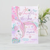 Mermaid First Birthday Invitation 招待状 (スタンド正面)