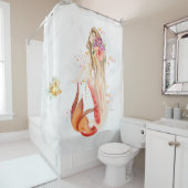 *~* Mermaid Fishエレガント美しいシンプルフローラ  シャワーカーテン (インサイチュ)