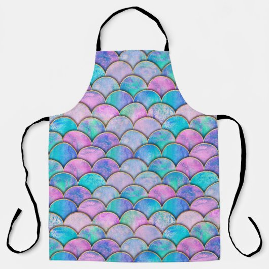 Mermaid fish scale wave japanese seamless pattern. エプロン (正面)