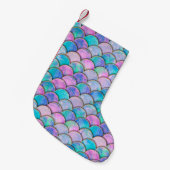 Mermaid fish scale wave japanese seamless pattern. スモールクリスマスストッキング (正面 (吊り時))