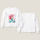 Mermaid Fishing Fun – Kids’ Long Sleeve Tee (デザイン 正面＆背面)