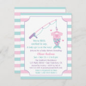 Mermaid Fishing Themed Baby Shower Invitations 招待状 (正面/裏面)