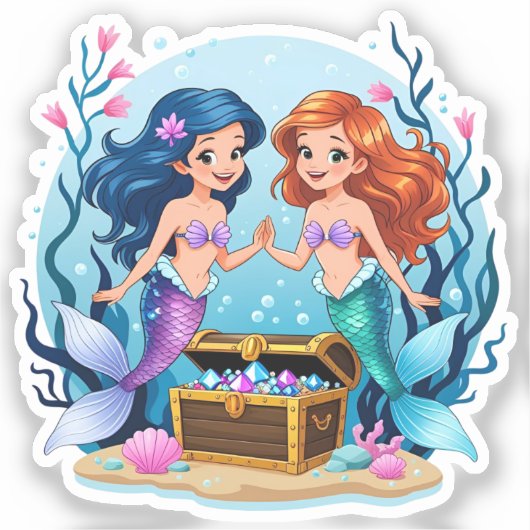 Mermaid Friends Personalized Fun set シール (正面)