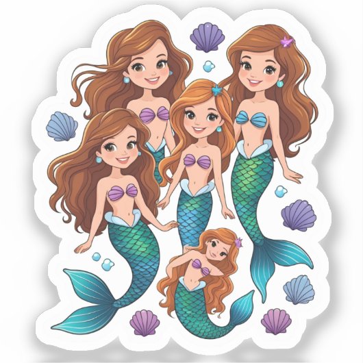 Mermaid Friends Personalized Fun set  シール (正面)