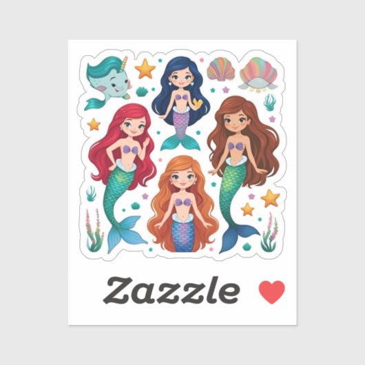 Mermaid Friends Personalized Fun set  Sticker シール (シート)