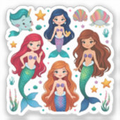 Mermaid Friends Personalized Fun set  Sticker シール (正面)
