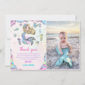 Mermaid Girl Birthday Partyの写真 サンキューカード (正面)