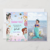 Mermaid Girl Birthday Partyの写真 サンキューカード (正面)
