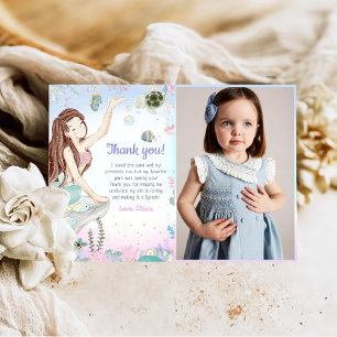 Mermaid Girl Birthday Partyの写真 サンキューカード