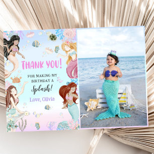 Mermaid Girl Birthday Partyの写真 サンキューカード