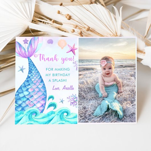 Mermaid Girl Birthday Partyの写真 サンキューカード