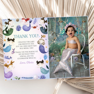 Mermaid Girl Birthday Partyの写真 サンキューカード