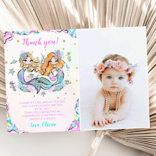 Mermaid Girl Birthday Partyの写真 サンキューカード