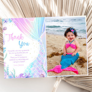 Mermaid Girl Birthday Partyの写真 サンキューカード