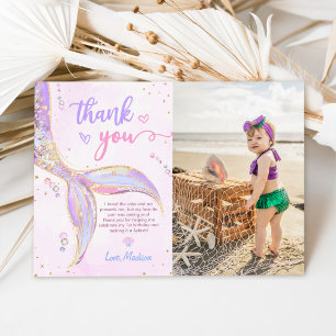 Mermaid Girl Birthday Partyの写真 サンキューカード