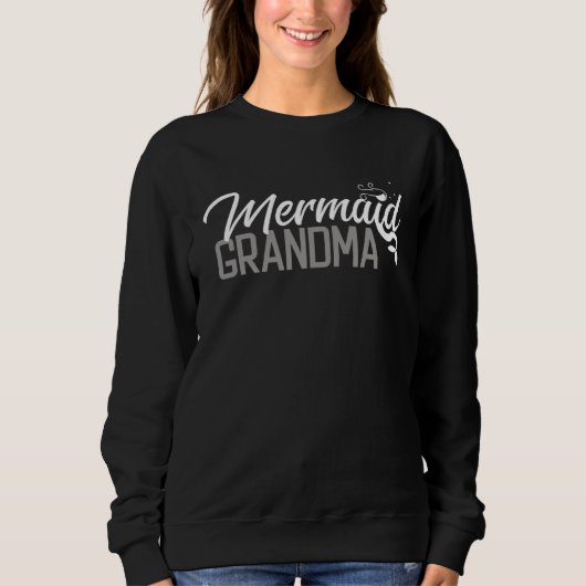 Mermaid GRANDMA Team Mer Grandmother Swim Nana スウェットシャツ (正面)