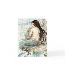 Mermaid Greeting Card – 水彩ファンタジーアート