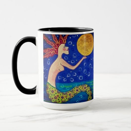 Mermaid Holding Moon Mug マグカップ (左)