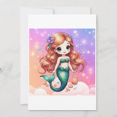 mermaid illustration 招待状 (正面)