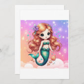 mermaid illustration 招待状 (正面/裏面)