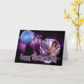 Mermaid in Clam Shell -ファンタジーマザーズデイカード カード (黄色い花)