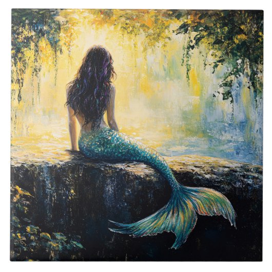 Mermaid in the Cove Painting タイル (正面)