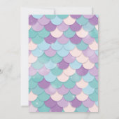 Mermaid Invitation for Birthday Party Gold Glitter 招待状 (裏面)