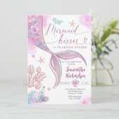 Mermaid Kisses Under the Sea Baby Shower 招待状 (スタンド正面)