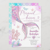 Mermaid Kisses Under the Sea Birthday 招待状 (正面/裏面)